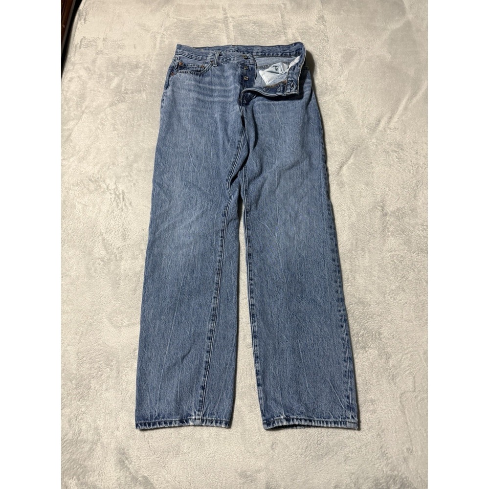 Levis 501 Premium 90s Medium Wash Jeans Straight Leg Button Fly Womens 28x31